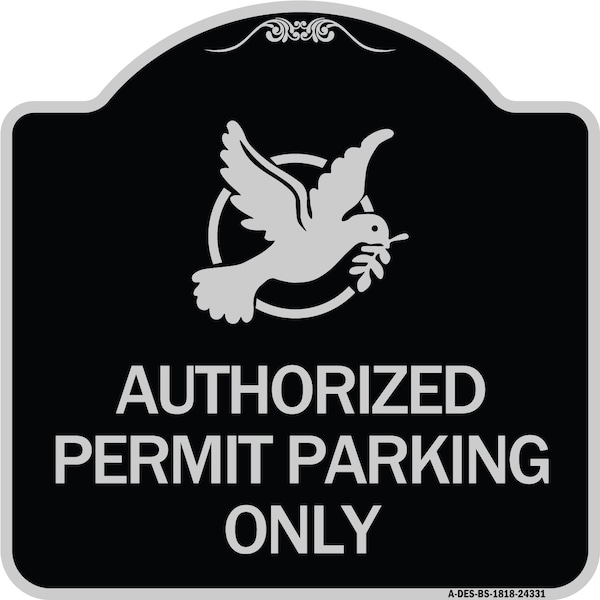 Signmission Authorized Church Parking W/ Graphic Heavy-Gauge Aluminum Sign, 18" x 18", BS-1818-24331 A-DES-BS-1818-24331 - main